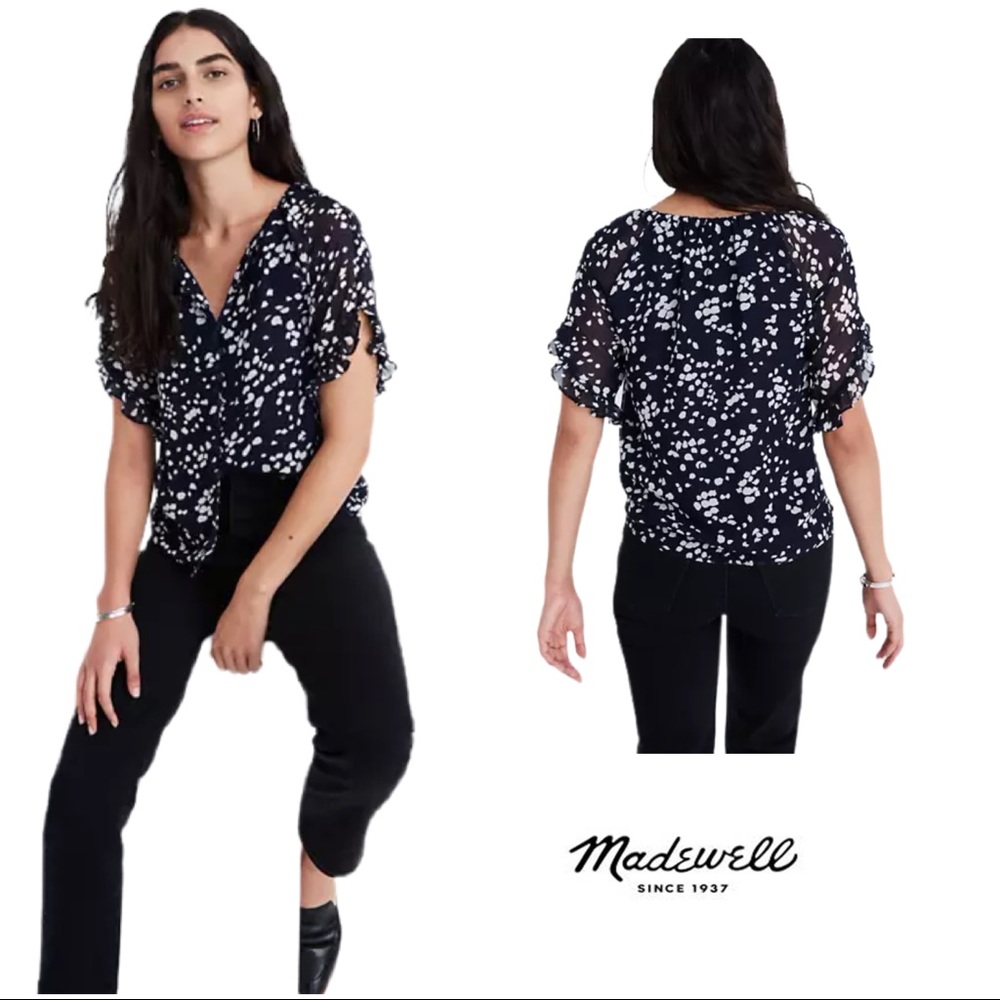 Madewell Memento Ruffle-Sleeve in Drifting Petals